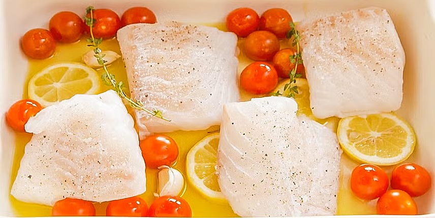 Bacalao condimentado para cocinar en horno