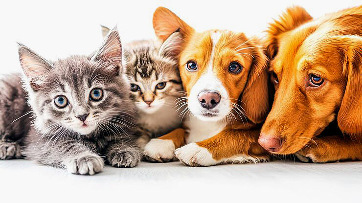 Perros y gatos juntos